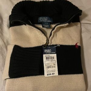 Polo Ralph Lauren boys cotton stripe quarter zip sweater